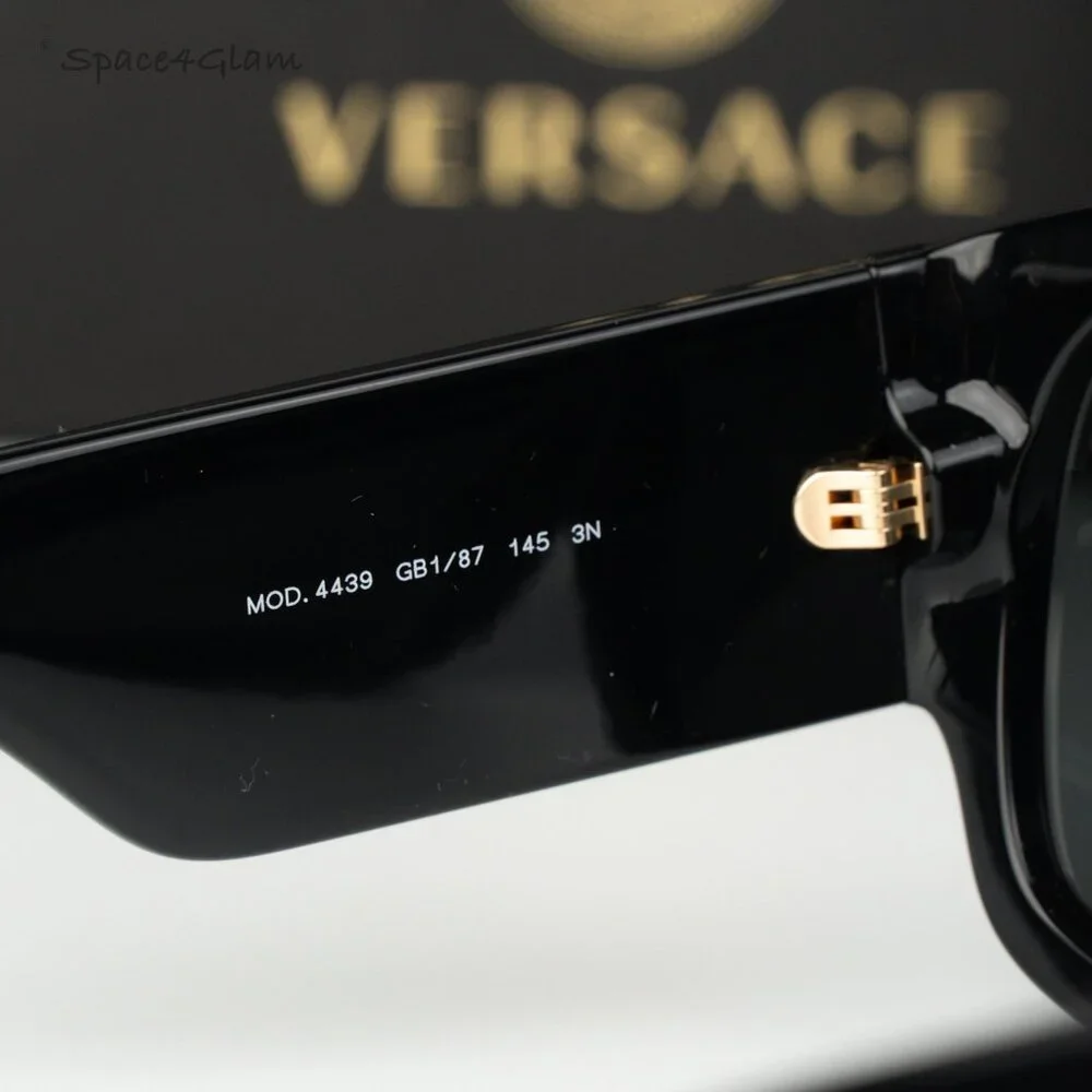 Versace Men Sunglasses Black Dark Grey Pilot VE4439 GB1/87 NEW AUTHENTIC